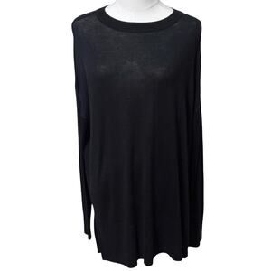 Worthington Black Long Pullover Sweater Sz L